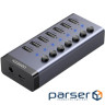 Концентратор Ugreen USB 3.0 to 7xUSB 3.0 with power supply CM481 gray (90307)