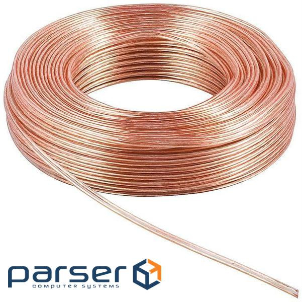 Кабель аудіо в бухті FreeEnd аудіо (0.75кв.мм), 10m 2x0.75mm D=2.5x5.2mm,прозорий (75.06.7719-1)