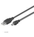 Device cable USB2.0 A-mini 5p M/M 0.3m, AWG28 2xShielded D=4.0mm Cu, black (75.09.3229-1)