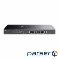 Комутатор 20-портовий гігабітний Omada Easy Manage d з 16-портовим підтримкою PoE+ TP-Link, ES220GMP