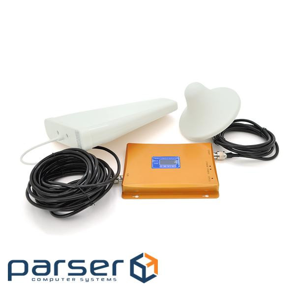 Комплект підсилювач GSM306-3G-4G 900 / 1800 / 2100МГц. Підсилювач тридіапазонний, антена прийому 20м 