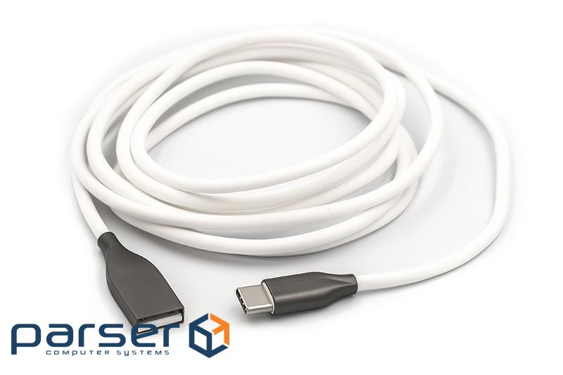 Дата кабель USB 2.0 AM to Type-C 2.0m white PowerPlant (CA910748)