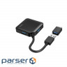 USB хаб HAMA USB 3.2 w/Type-C Adapter Black 4-port (00200116)