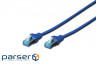 Патч корд Digitus SF-UTP, CAT 5e, 5м, AWG 26/ 7, синий (DK-1531-050/B)