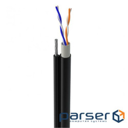 Cable UTP cat.5e, PE, 2 pairs, 2x2x0.50, with rope, 305m, black DCZ 2527