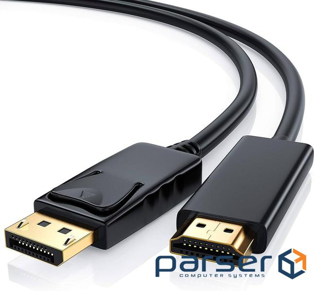 DisplayPort-HDMI M/M monitor adapter cable (HDMI screen) 2.0m, v1.1 1080p D=7.3mm, black (84.00.7101