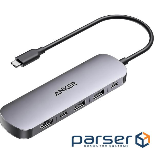 USB-Хаб/Док-станція ANKER Nano USB-C Hub 7-in-1, PD in 100W, 4K HDMI, 2xUSB-A, USB-C, SD (A83D2HA1)