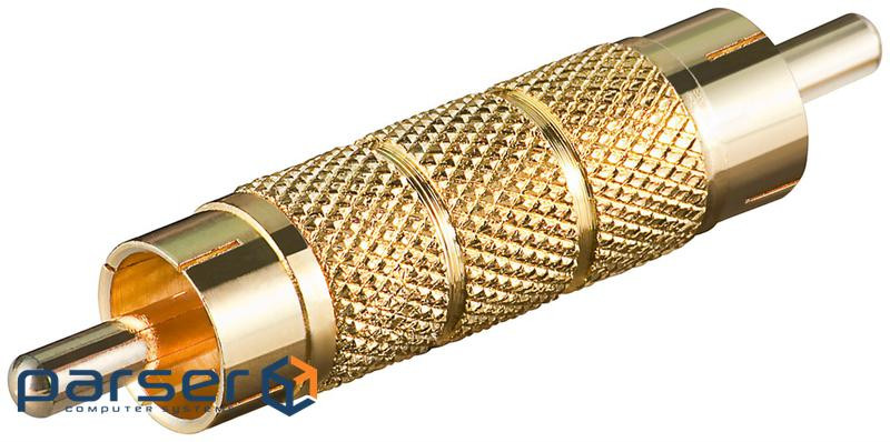 Перехідник Goobay аудіо RCA M/M, адаптер Metal L=34.3mm Gold, золотистий (75.01.1596-1)