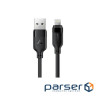 Дата кабель USB 2.0 AM to Lightning 1.2m 2.4A TPE black Acefast (6974316286202)