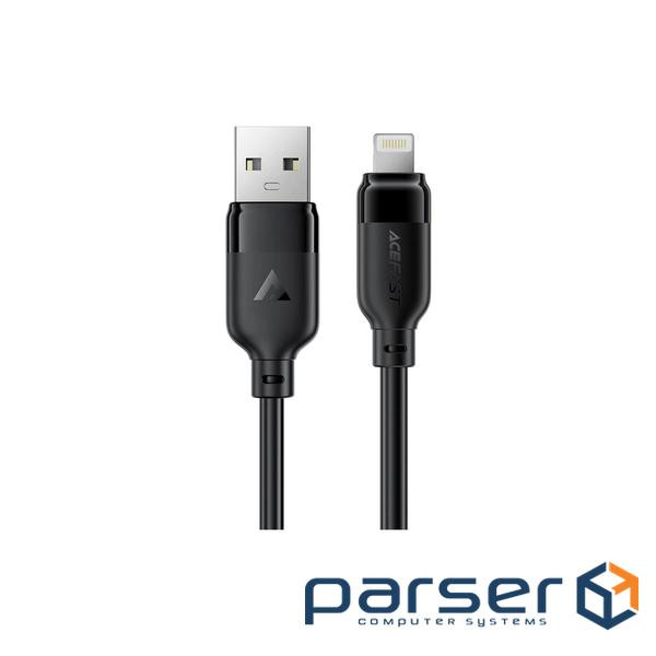 Дата кабель USB 2.0 AM to Lightning 1.2m 2.4A TPE black Acefast (6974316286202)