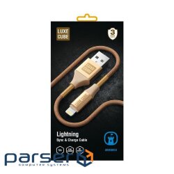 Luxe Cube Armored USB-Lightning Cable, 1m, Gold (8886668670012)