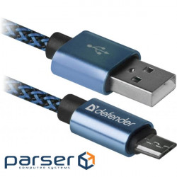 Дата кабель USB 2.0 AM to Micro 5P 1.0m USB08-03T blue Defender (87805)