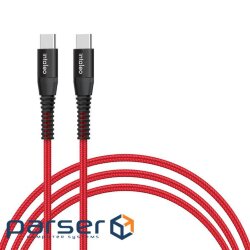 Дата кабель USB-C to USB-C 18W 1,2m CBRNYTT1 red Intaleo (1283126504112)