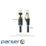 Patch cord Vention CAT 8 SFTP Ethernet, 1.5 m, Black (IKABG)