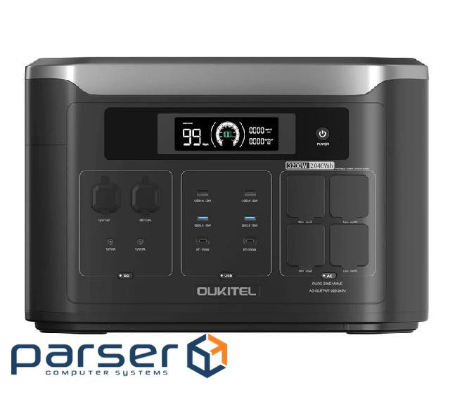 Портативна зарядна станція OUKITEL BP3000E (ємність 2048 Вт&middot,год), LiFePO4, потужність 320