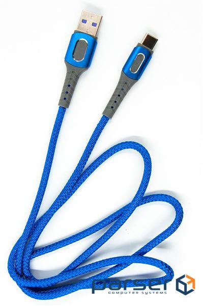 Кабель Dengos USB-USB Type-C 1м Blue (NTK-TC-LP-BLUE)