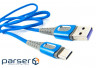 Кабель Dengos USB-USB Type-C 1м Blue (NTK-TC-LP-BLUE)