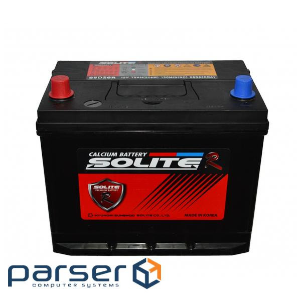 Акумулятор автомобільний Solite R 75Ah (85D26R)