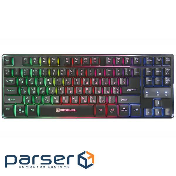 Клавіатура REAL-EL Gaming 8710 TKL Backlit USB чорний