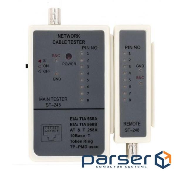 Тестер кабельний RJ-45 + BNC Merlion (ST-248BNC)