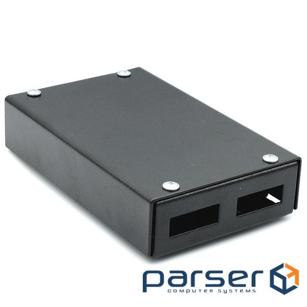 ВО бокс малий на 2SC Duplex адаптера, 120х80х28 мм, чорний (UA-FOBS2SCD-B)