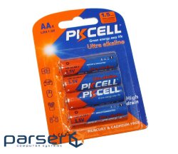 Батарейка AA (LR6), лужна, PKCELL, 4 шт , 1.5V, Blister (511225)