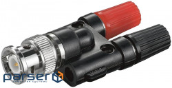 Audio adapter BNC/50ohm-Bananax2 M/F,4mm Gold contacts (75.01.1401-1)