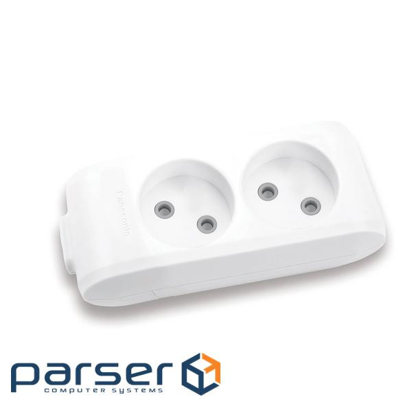 Розетковий блок PANASONIC X-Tendia White, 2 розетки (WLTB02202GR-UA)