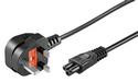 Power cable for IEC(UK)-(C5)Mikimaus devices 1.8m, 90 plugs 1.00 sq.mm, black (75.09.6046-1)