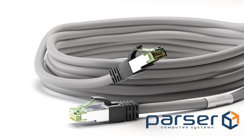 Патч-корд екранований RJ45 SFTP8.1 10.0m,patch AWG24 D=8.2mm LSOH Gold Cu,сірий (75.05.5141-5) (75.05.5141-5)