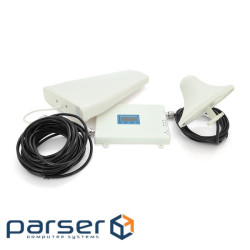 Комплект підсилювач GSM304-3G-4G 900 / 1800 / 2100МГц. Підсилювач тридіапазонний, антена прийому 10м 