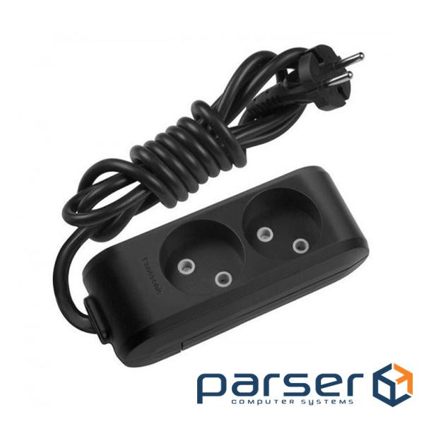 Подовжувач Panasonic X-tendia 2 гнізда, 3 м, з захистними шторками, чорний (WLTB02232BL-UA) (WLTB02232BL-UA)