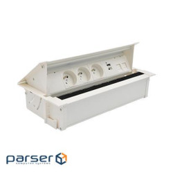 Розет блок S487: 3x250В Schuko, зар пристр 1xUSB-CC, 2xRJ45 Keystone, білий (48730F30BK00000-33)