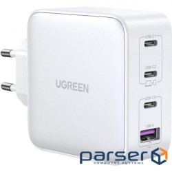 Зарядний пристрій UGREEN CD226 Nexode GaN 100W 3xUSB-C, 1xUSB-A, PD3.0, QC4.0+ (CD226 White)
