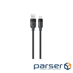 Дата кабель USB 2.0 AM to USB-C 1.2m 3A TPE black Acefast (6974316283812)