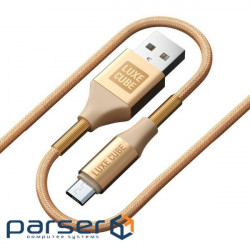 Luxe Cube Armored USB-microUSB cable, 1m, golden (8886669689204)