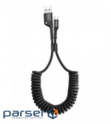 Дата кабель USB 2.0 AM to Type-C 1.0m Fish eye Spring 2A black Baseus (CATSR-01)
