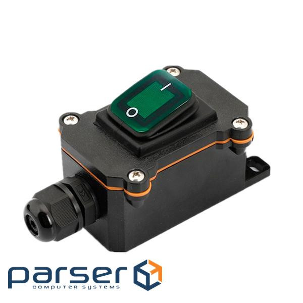 Перемикач зовнішнього монтажу, зелена кнопка з підсвічуванням, IP65, 12-24V, Blac (YT-OMS12-24 / G1) , IP65, 12-24V, Blac (YT-OMS12-24 / G1)