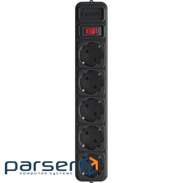 Мережевий фільтр Gembird 1.8 м, 5 розеток, черный (SPG5-G-6B)
