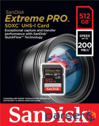 Memory card SanDisk 512GB SD class 10 UHS-I U3 V30 Extreme PRO (SDSDXXD-512G-GN4IN)