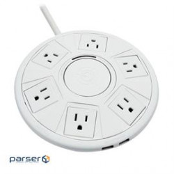 Accell Surge Protector D080B-048F Power Air 1080J Surge Protector with 2xUSB-A 6ft white Retail