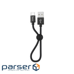 Дата кабель USB 2.0 AM to USB-C 0.25m 3A nylon X35 black HOCO (6931474707451)