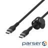 Кабель Belkin USB-C - USB-C, BRAIDED SILICONE, 1m, black (CAB011BT1MBK)