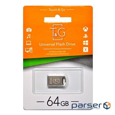 Флеш-накопичувач USB 64GB T&G 105 Metal Series Silver (TG105-64G)