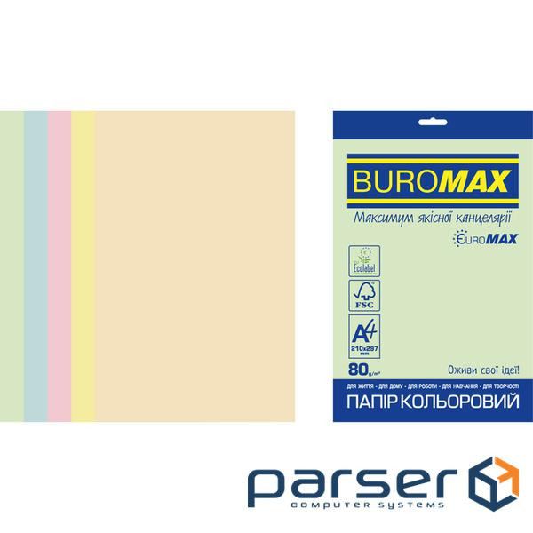 Папір Buromax А 4, 80g, PASTEL, 5colors, 20sh EUROMAX (BM.2721220E-99)