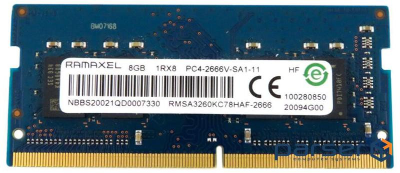 Пам"ять Ramaxel 8 GB SO-DIMM DDR4 2666 MHz (RMSA3260KC78HAF-2666)