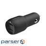 Зарядний пристрій Belkin Car Charger 24W Dual USB-A black (CCB001BTBK)