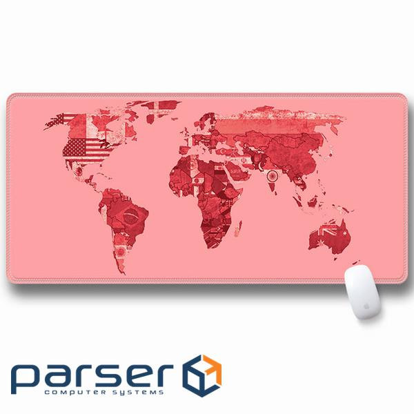 Килимок 300 * 700 тканинної Карта світу з бічної прошивкою, товщина 2 мм, колір Pink, Паке (SJDT-08) (SJDT-08)