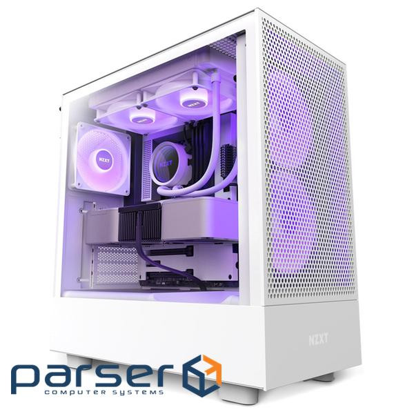 Корпус для ПК NZXT, H Series H5 Flow RGB 2023 All Black Edition ATX Mid Tower Chassis (CC-H51FW-R1)