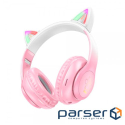 Бездротові навушники Bluetooth HOCO W42, White / Pink, Box (HOCO W42 / WP)